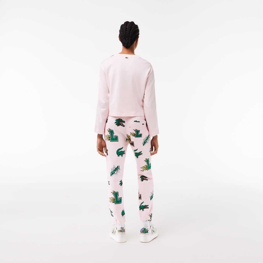 Lacoste Comic Print Trackpants Light Pink | HKV-318642