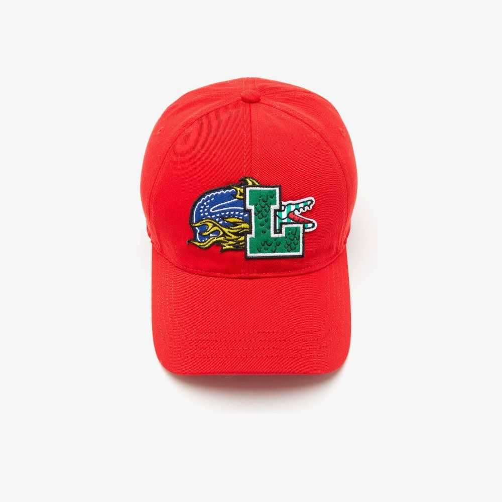 Lacoste Contrast Badge Cap Red | NPC-659408