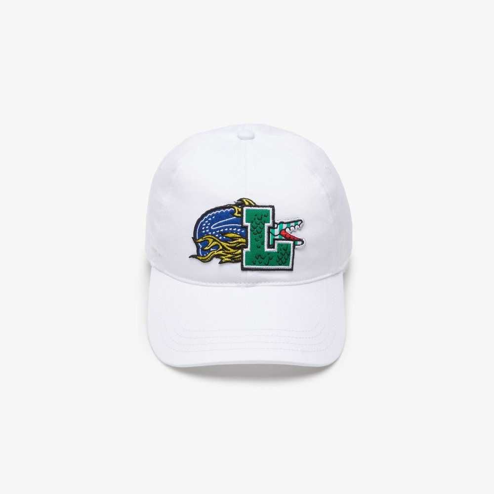 Lacoste Contrast Badge Cap White | NDU-058732