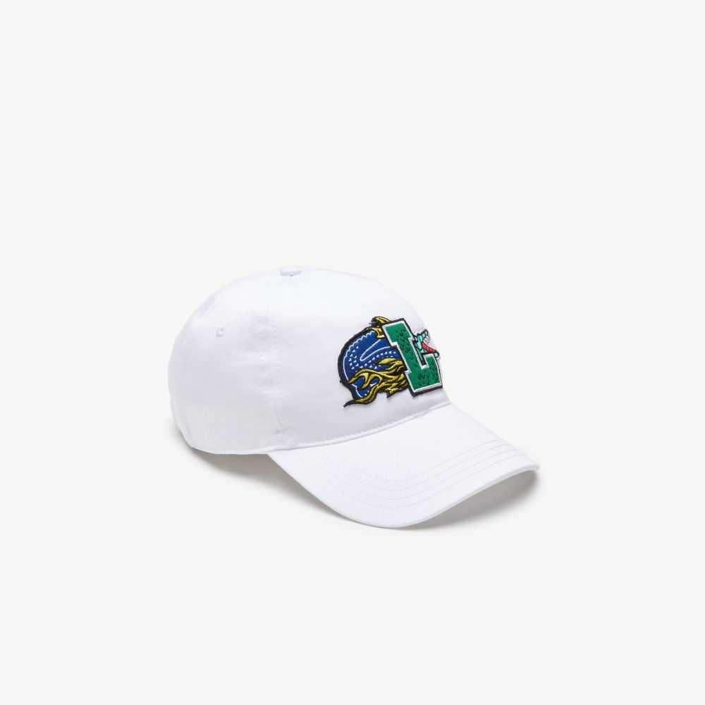 Lacoste Contrast Badge Cap White | NDU-058732