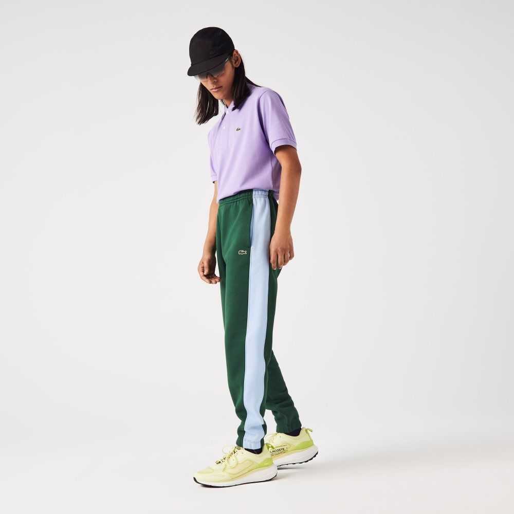 Lacoste Contrast Bands Trackpants Green / Blue | KPQ-231709