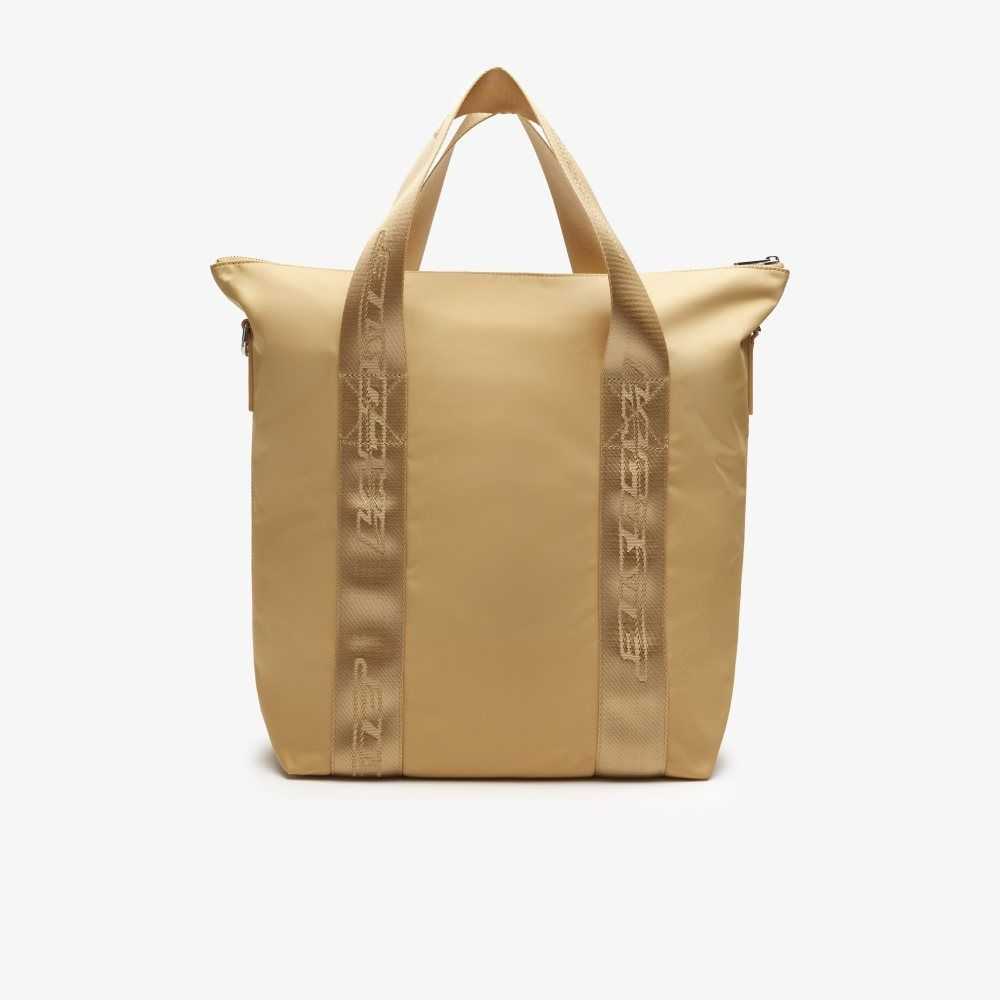 Lacoste Contrast Branding Tote Bag Lark Pastille | SXJ-456237