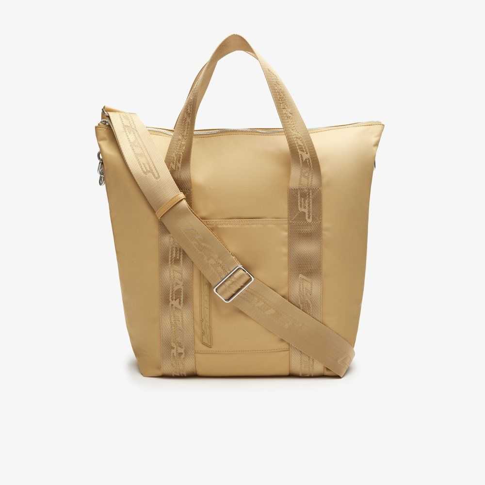 Lacoste Contrast Branding Tote Bag Lark Pastille | SXJ-456237