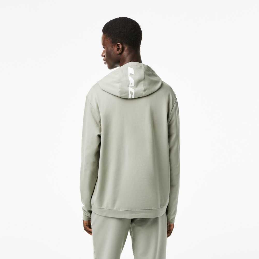 Lacoste Contrast Croc Hoodie Khaki Green | ACG-047913