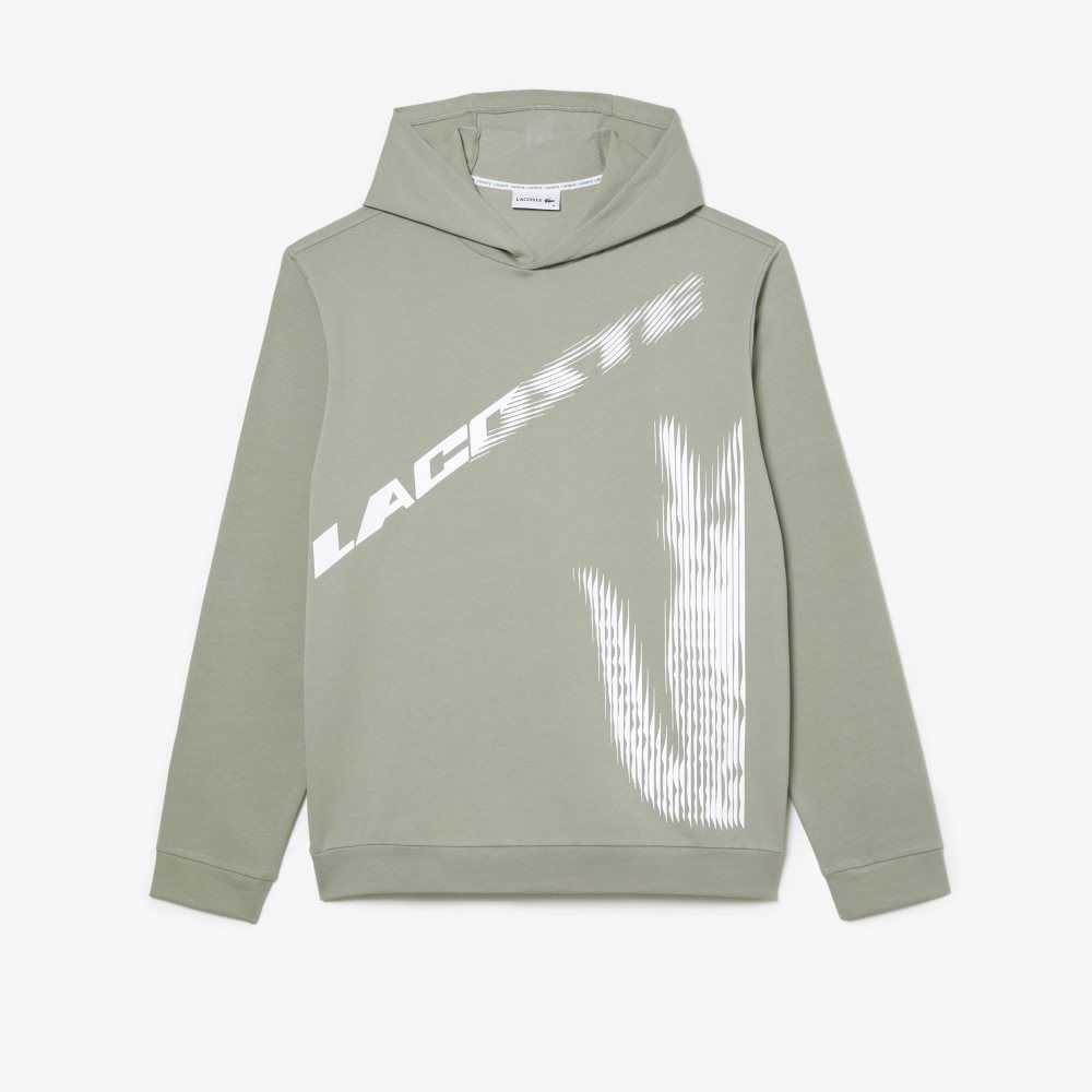 Lacoste Contrast Croc Hoodie Khaki Green | ACG-047913