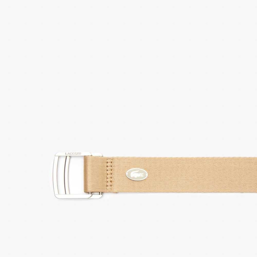 Lacoste Contrast Crocodile Canvas Belt Viennois | PUC-371405