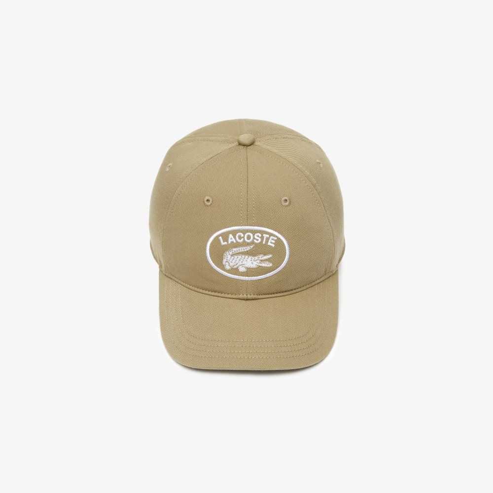 Lacoste Contrast Eyelets Adjustable Cap Beige | EGP-593018