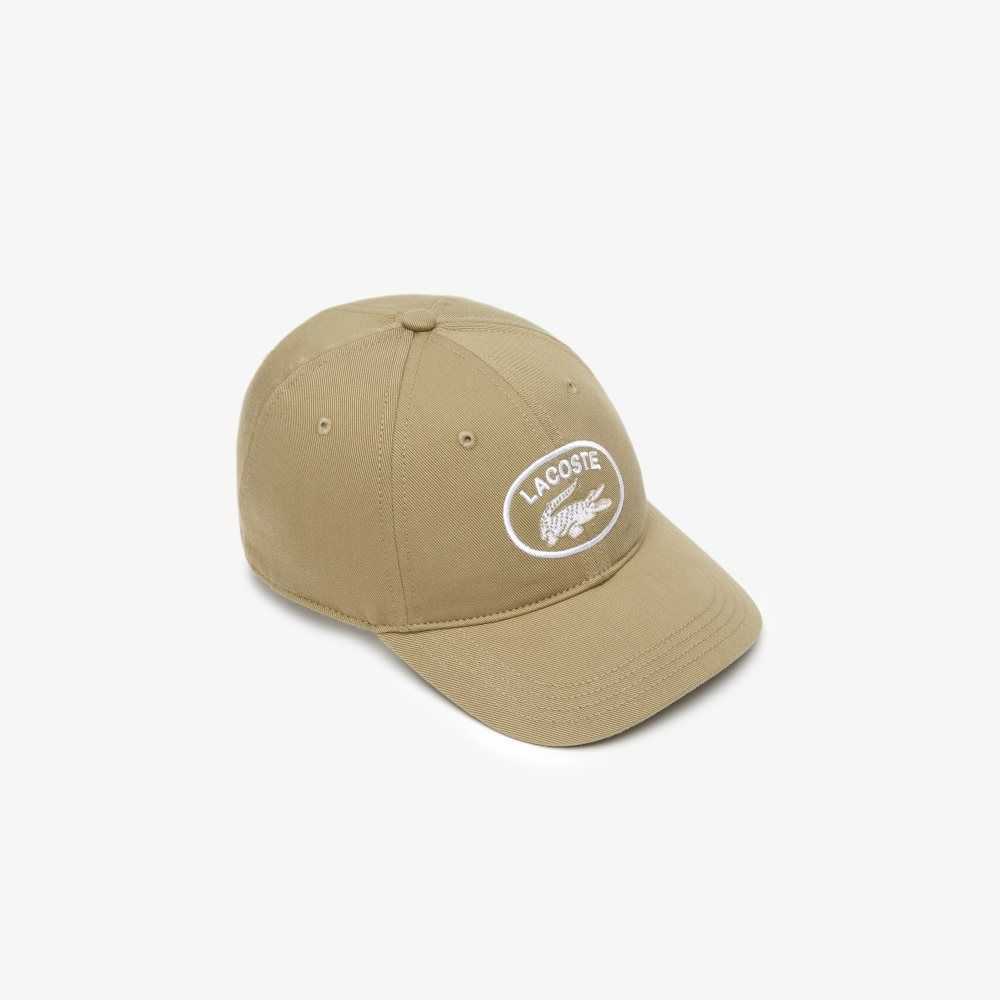 Lacoste Contrast Eyelets Adjustable Cap Beige | EGP-593018