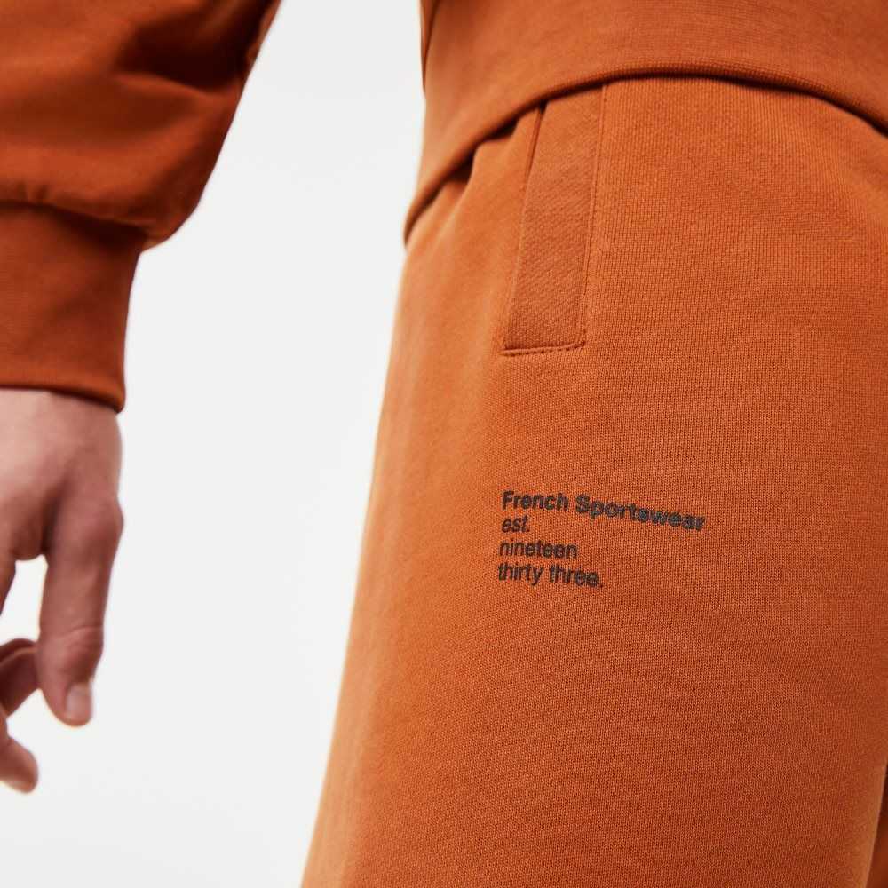 Lacoste Contrast Lettering Cotton Trackpants Brown | BQH-239457