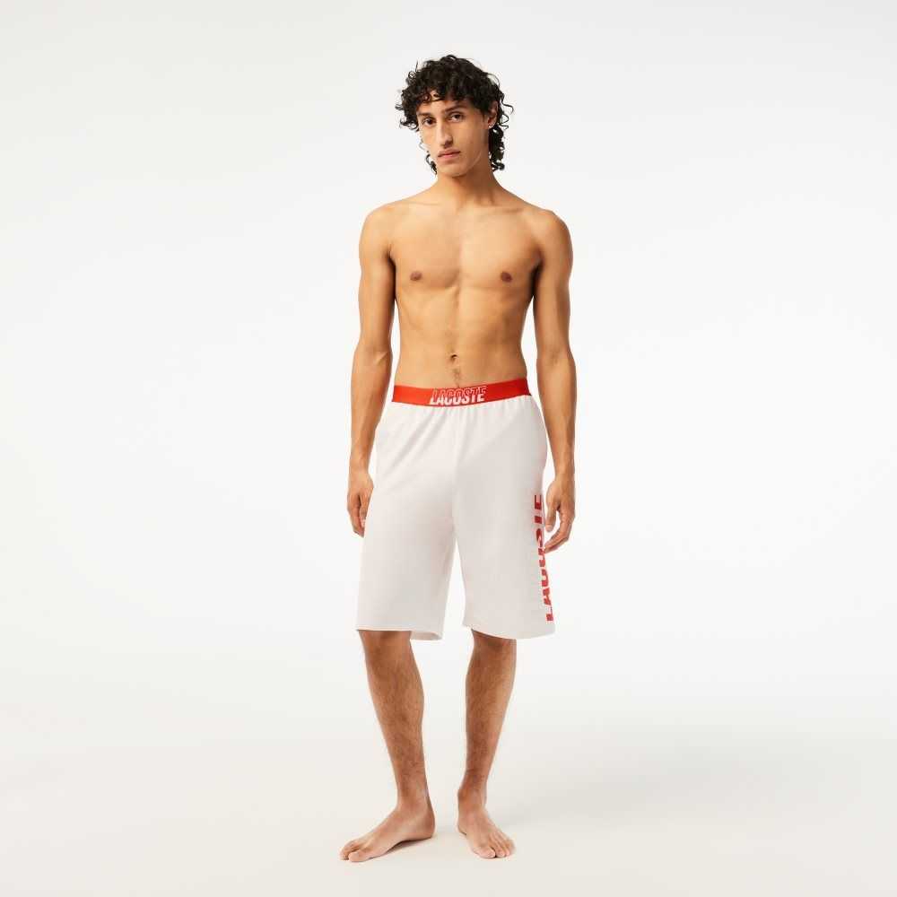 Lacoste Contrast Logo Waistband Shorts Beige | CTG-910726