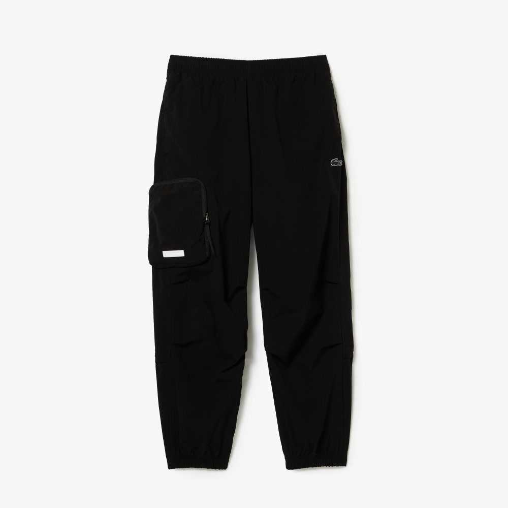 Lacoste Contrast Oversized Branding Trackpants Black | CJX-423089