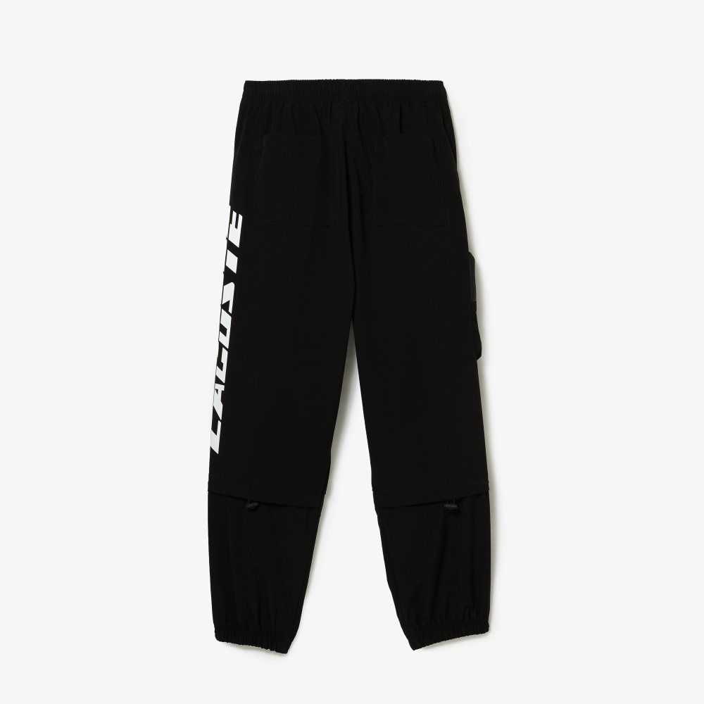 Lacoste Contrast Oversized Branding Trackpants Black | CJX-423089