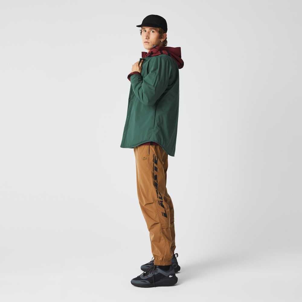 Lacoste Contrast Oversized Branding Trackpants Brown | ETC-603974