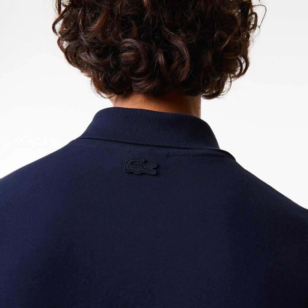 Lacoste Contrast Placket And Crocodile Badge Polo Navy Blue | KEO-827159