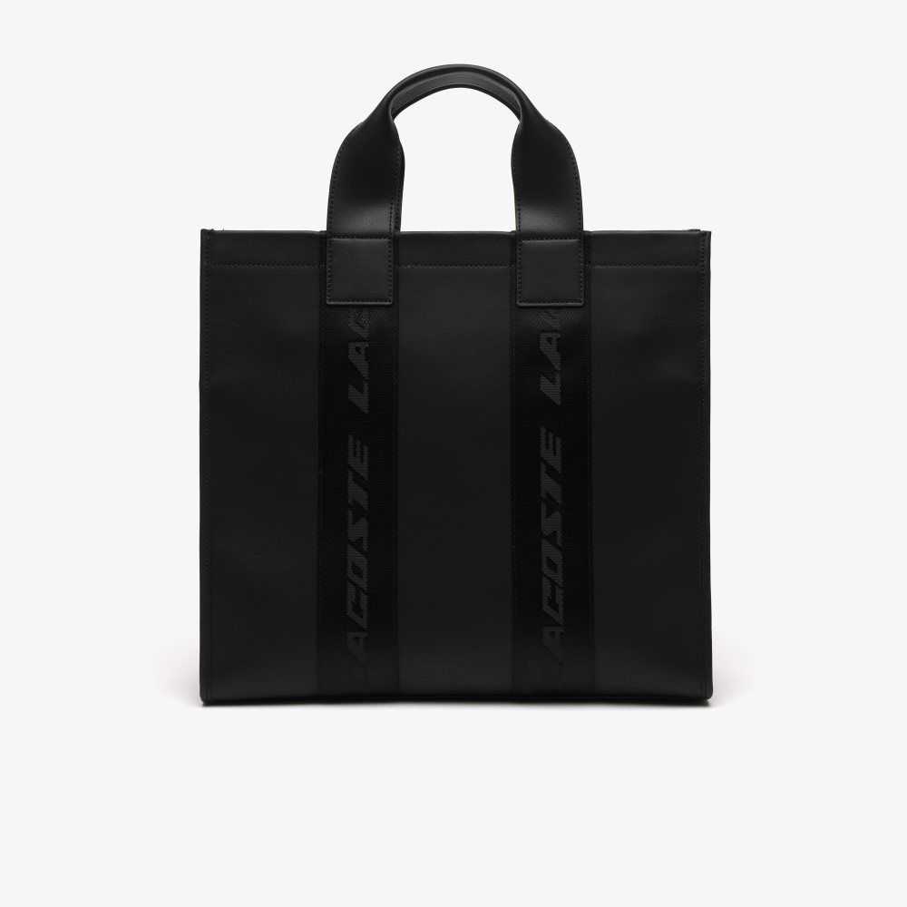 Lacoste Contrast Print Tote Black | QJD-103467