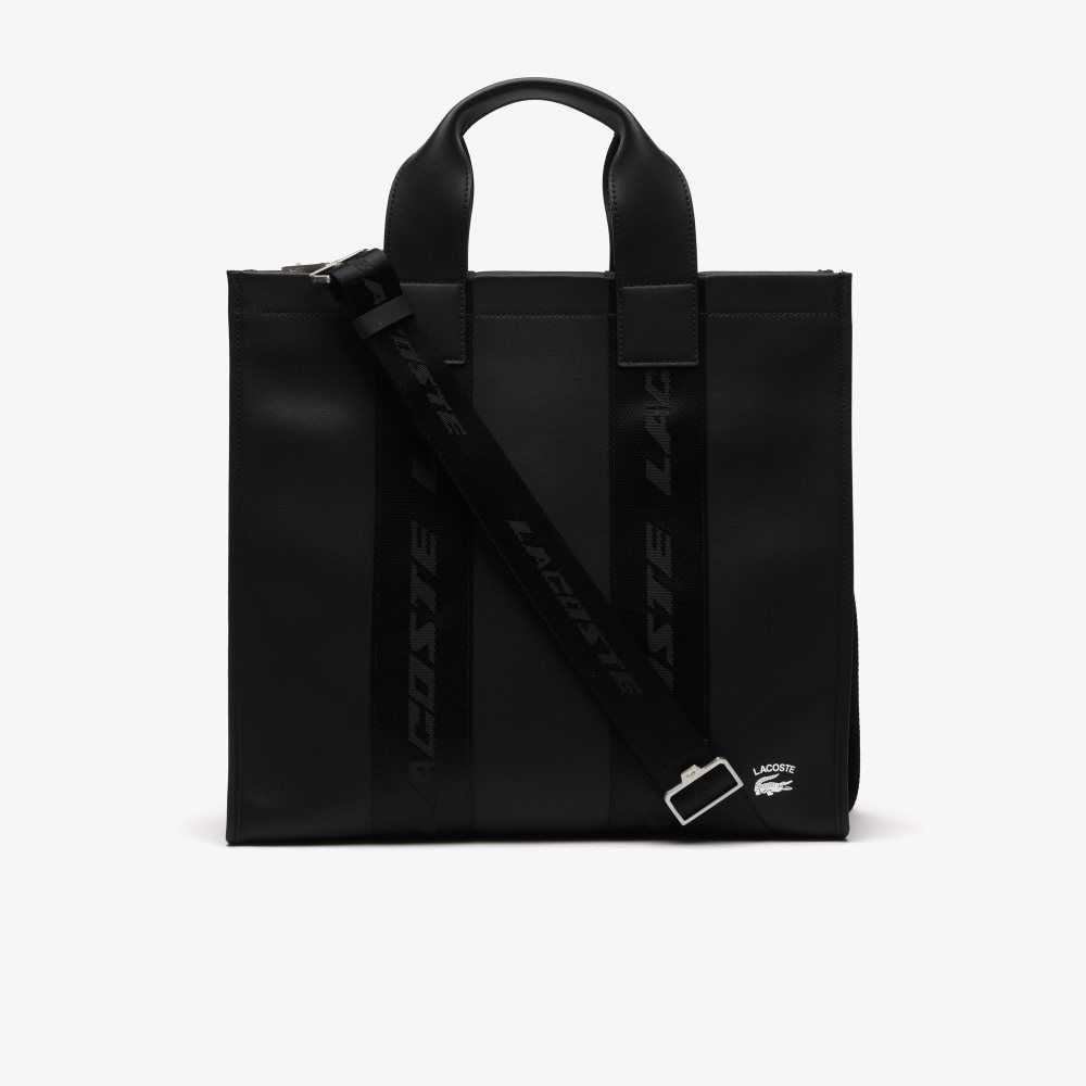 Lacoste Contrast Print Tote Black | QJD-103467