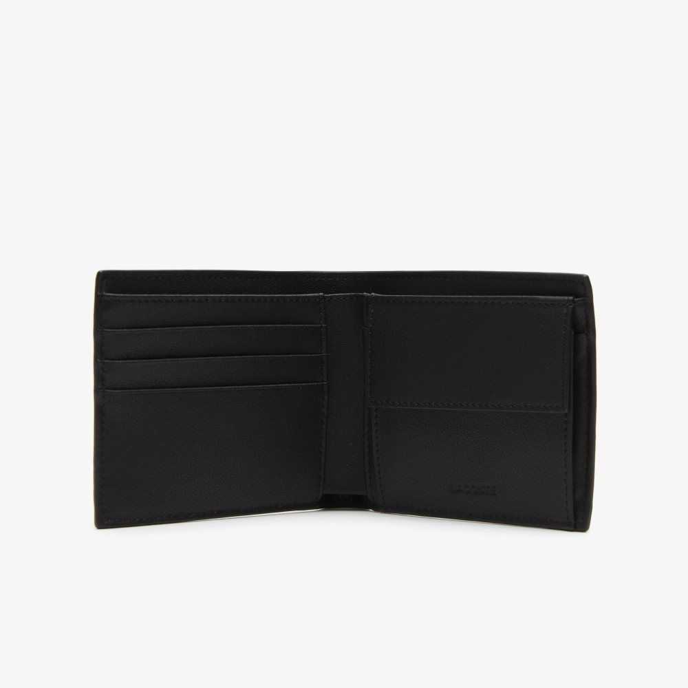 Lacoste Contrast Print Wallet Black | OXQ-682570