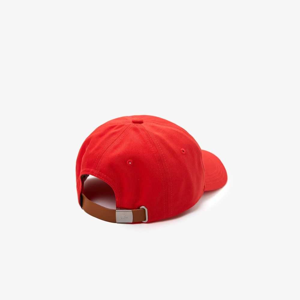 Lacoste Contrast Strap And Oversized Crocodile Cotton Cap Red | JQM-238764