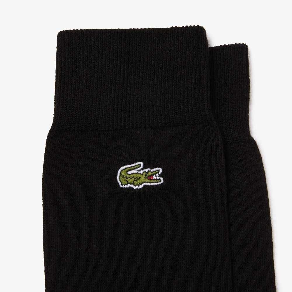 Lacoste Cotton Blend High-Cut Socks Black | AIN-120957