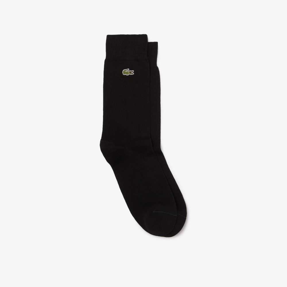 Lacoste Cotton Blend High-Cut Socks Black | AIN-120957