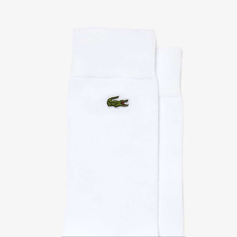 Lacoste Cotton Blend High-Cut Socks White | KPF-642389