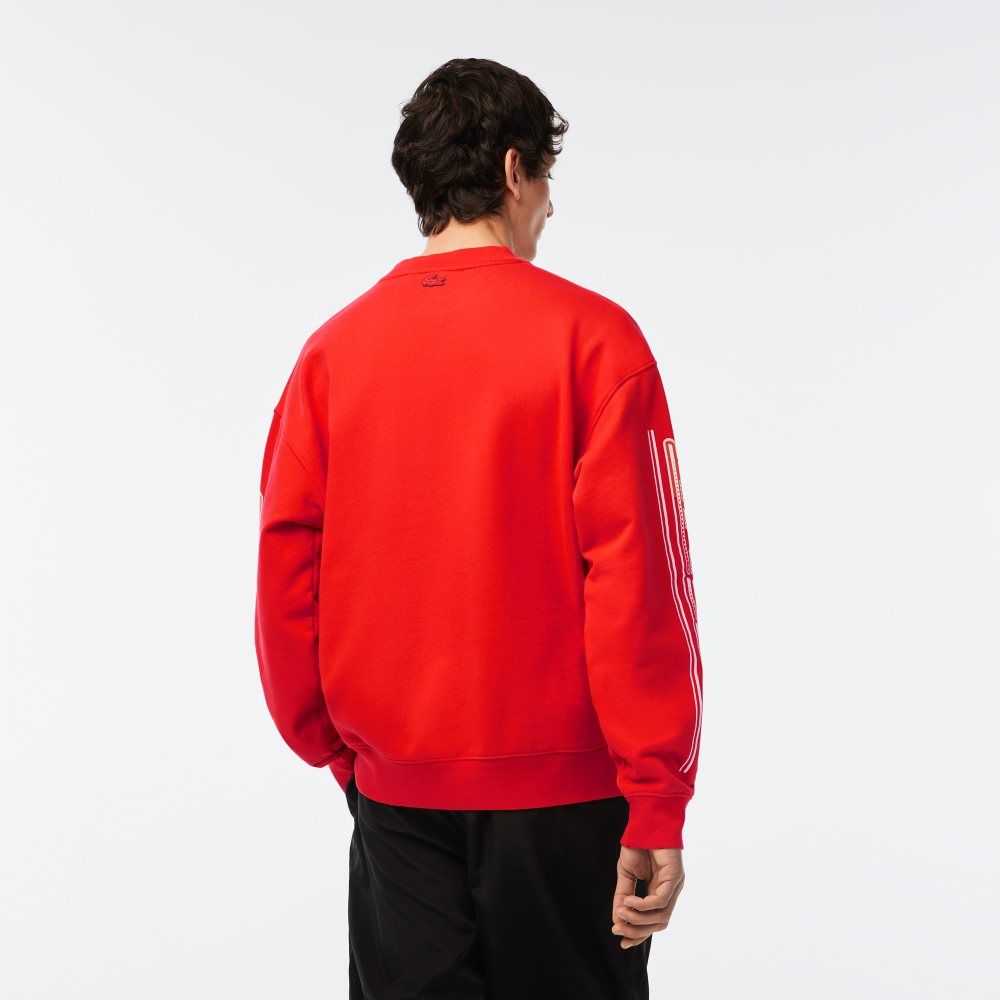 Lacoste Cotton Fleece Loose Fit Sweatshirt Orange | NQZ-139267