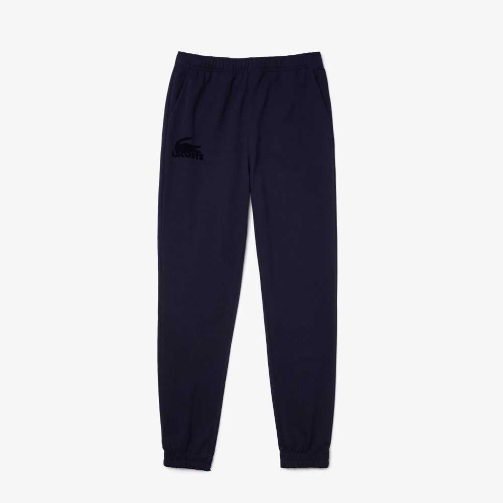 Lacoste Cotton Fleece Lounge Joggers Navy Blue | UBQ-901584