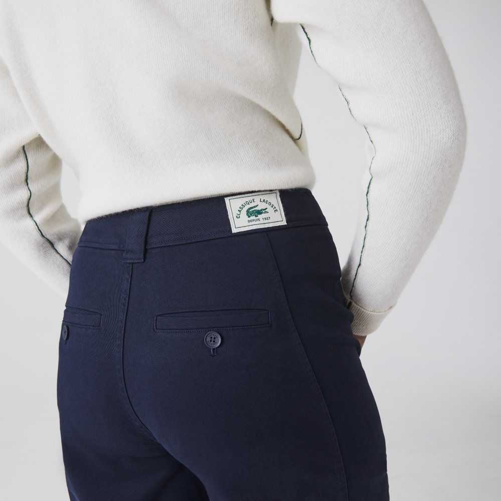 Lacoste Cotton Gabardine Pants Navy Blue | GRT-263985