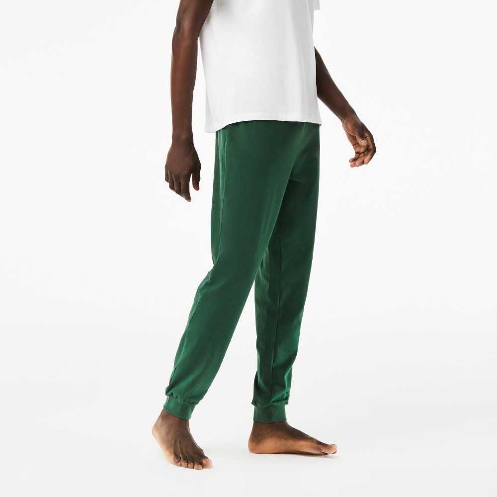 Lacoste Cotton Jersey Pajama Set White / Green | JSG-083914