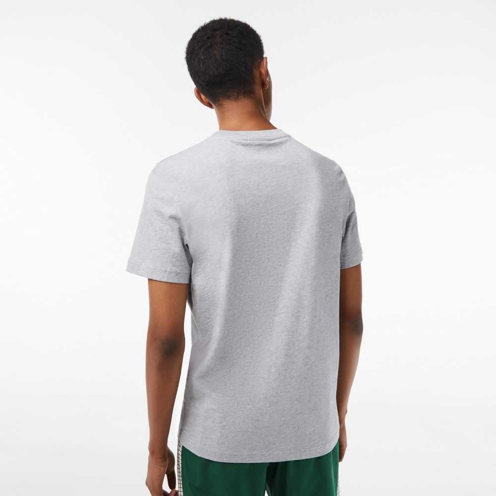 Lacoste Cotton Jersey Print T-Shirt Grey Chine | GXI-619524