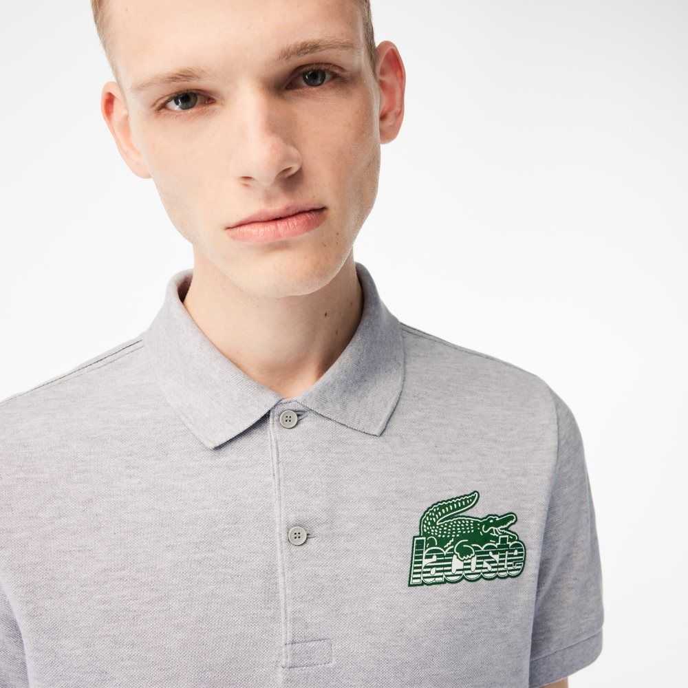 Lacoste Cotton Mini-Pique Polo Grey Chine | RTW-317069