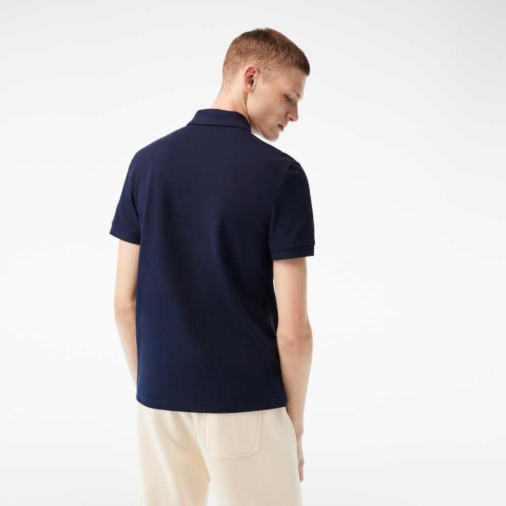 Lacoste Cotton Mini-Pique Polo Navy Blue | MBV-456782