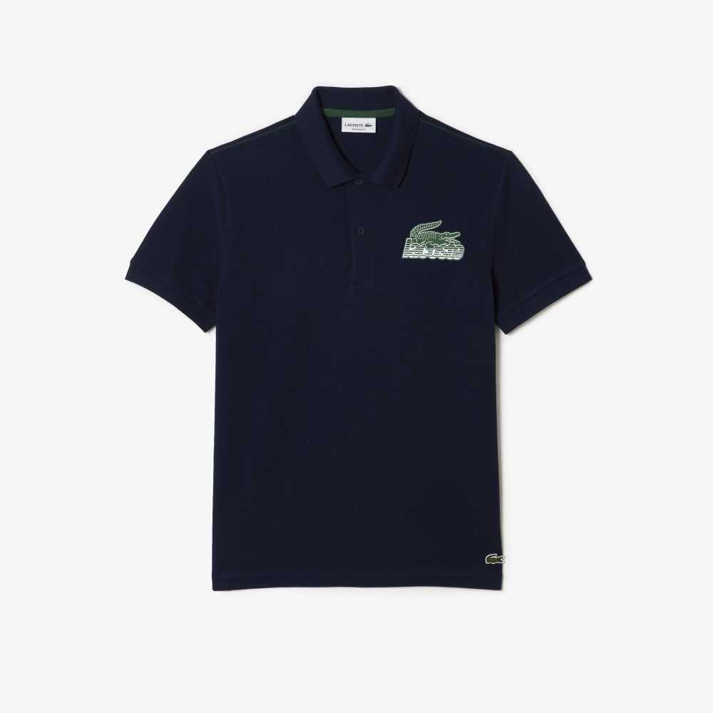 Lacoste Cotton Mini-Pique Polo Navy Blue | MBV-456782