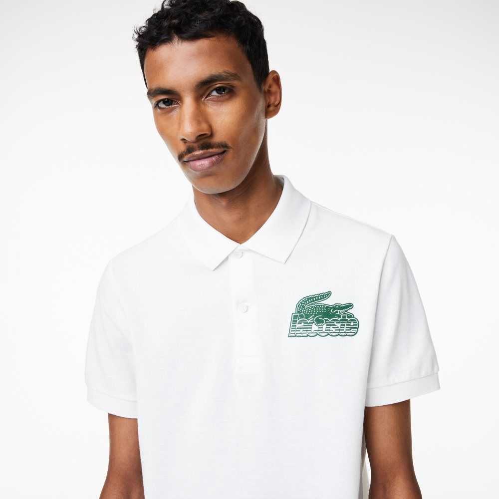 Lacoste Cotton Mini-Pique Polo White | WSY-412963