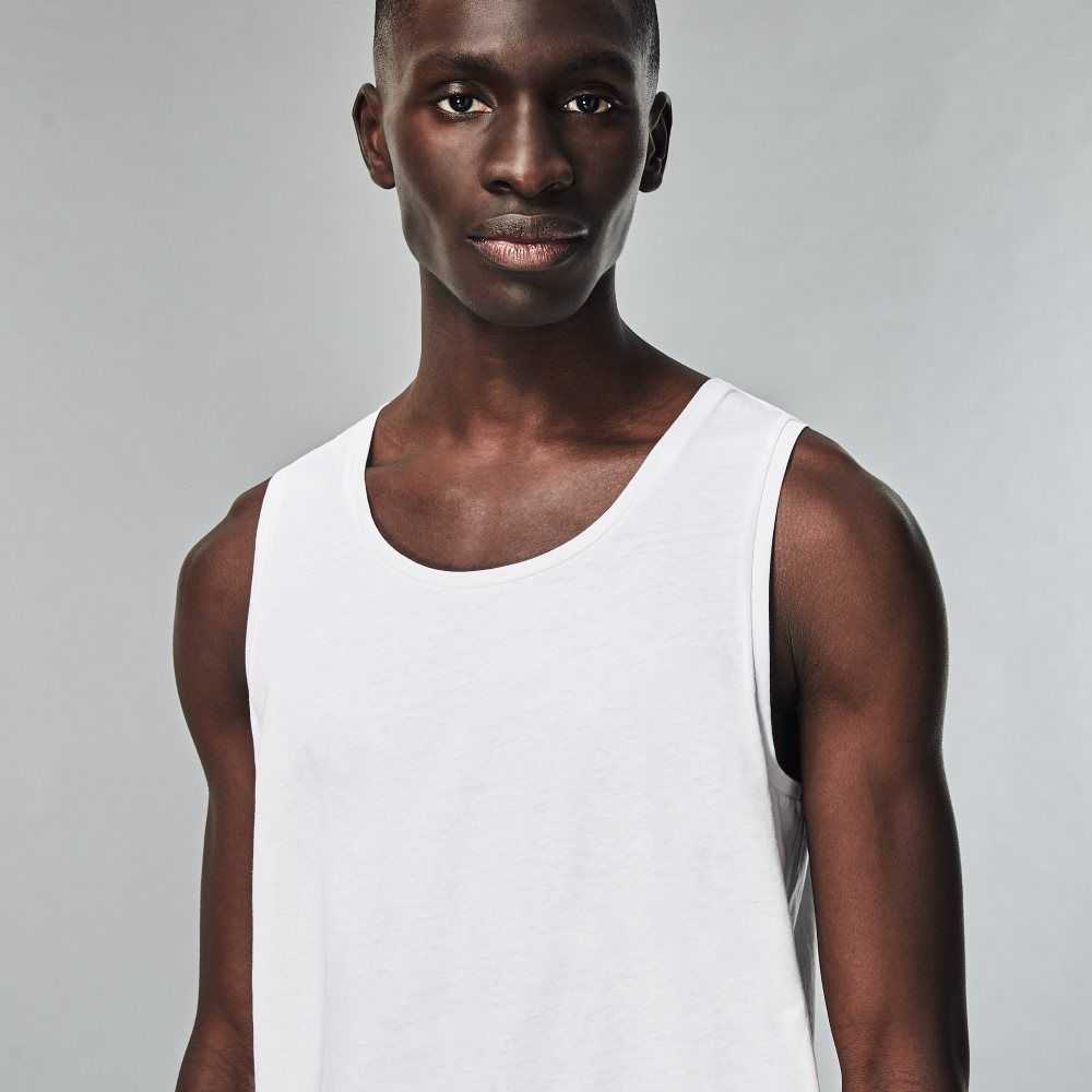 Lacoste Cotton Tank Top 3-Pack White | TCS-350179