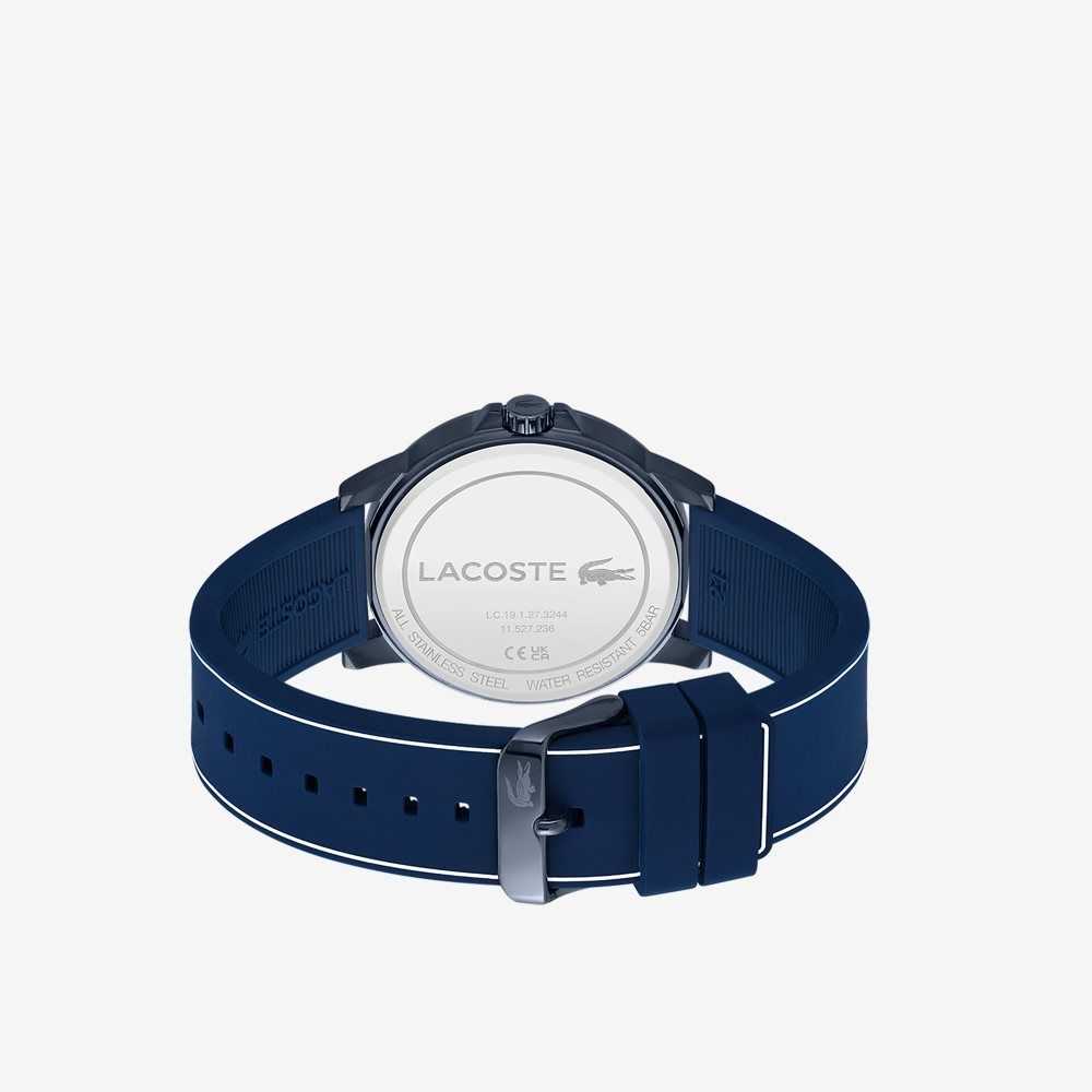 Lacoste Court 3 Hands Blue Silicone Watch Blue | CTU-370162