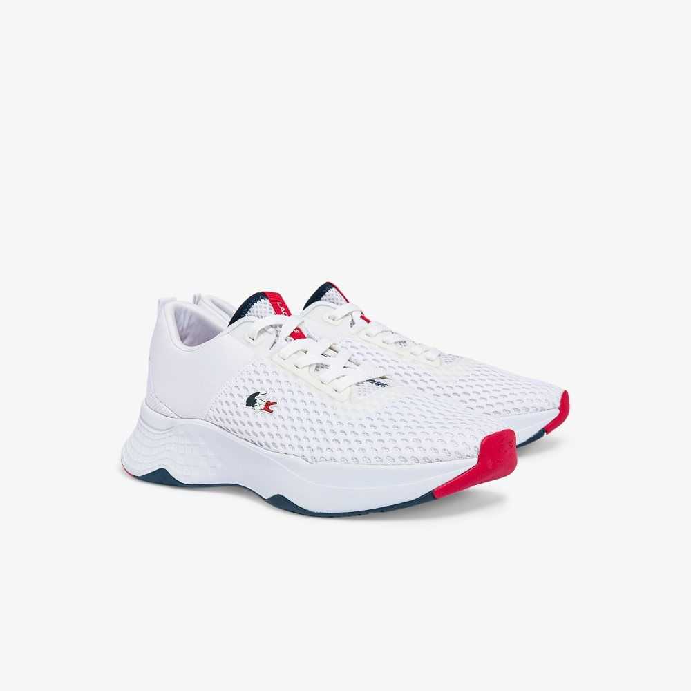 Lacoste Court-Drive Textured Sneakers Wht/Nvy/Red | SJO-897215