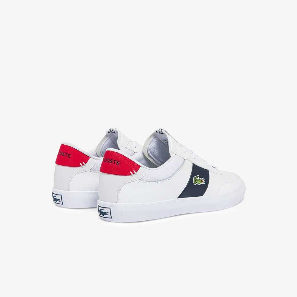 Lacoste Court-Master Leather and Sneakers Wht/Nvy/Red | DXY-982136