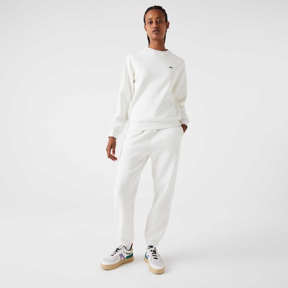 Lacoste Crew Neck Cotton Blend Sweatshirt White | NPK-472619