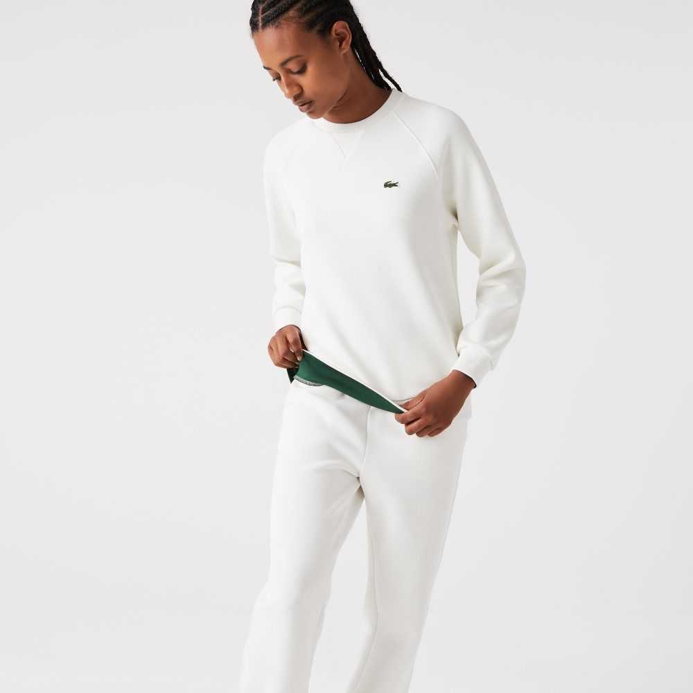 Lacoste Crew Neck Cotton Blend Sweatshirt White | NPK-472619