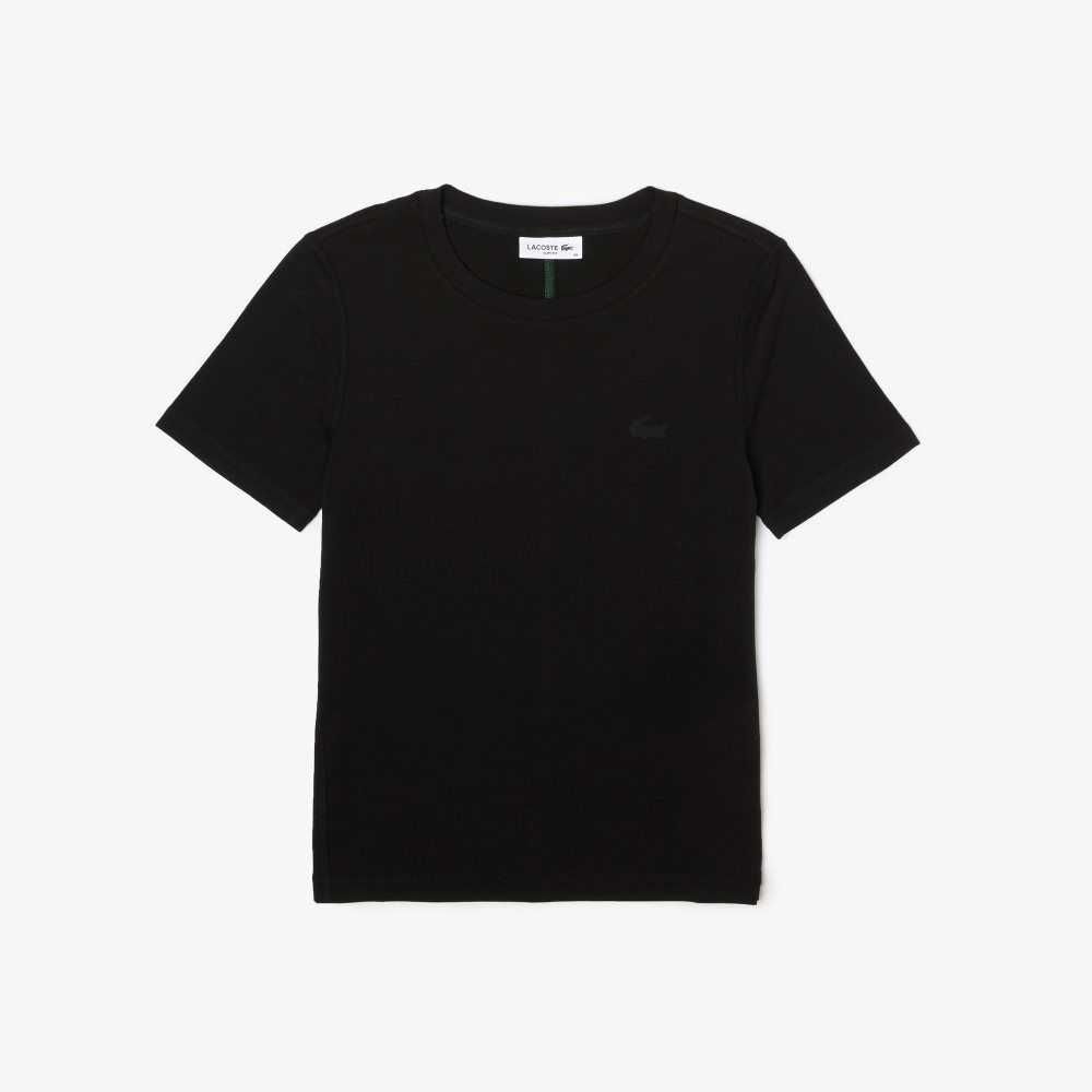 Lacoste Crew Neck Cotton Blend T-Shirt Black | UBT-401675