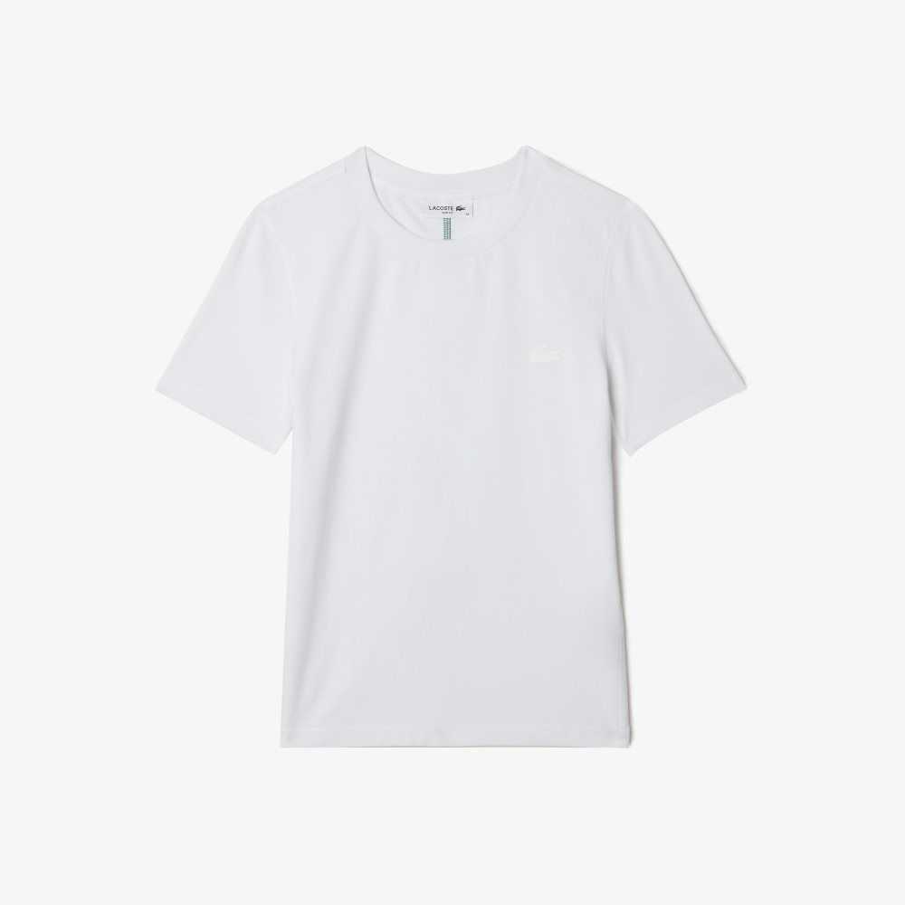 Lacoste Crew Neck Cotton Blend T-Shirt White | IVJ-718320