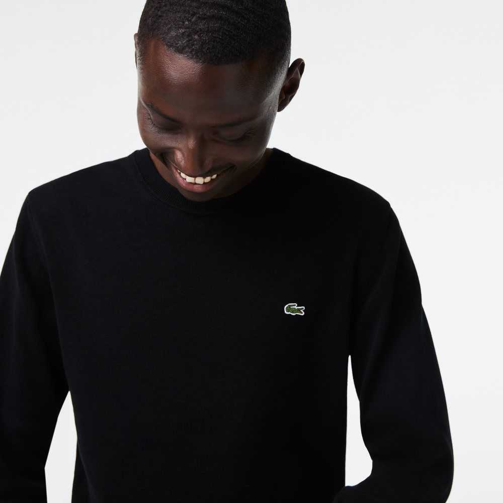 Lacoste Crew Neck Cotton Sweater Black | SYD-659210