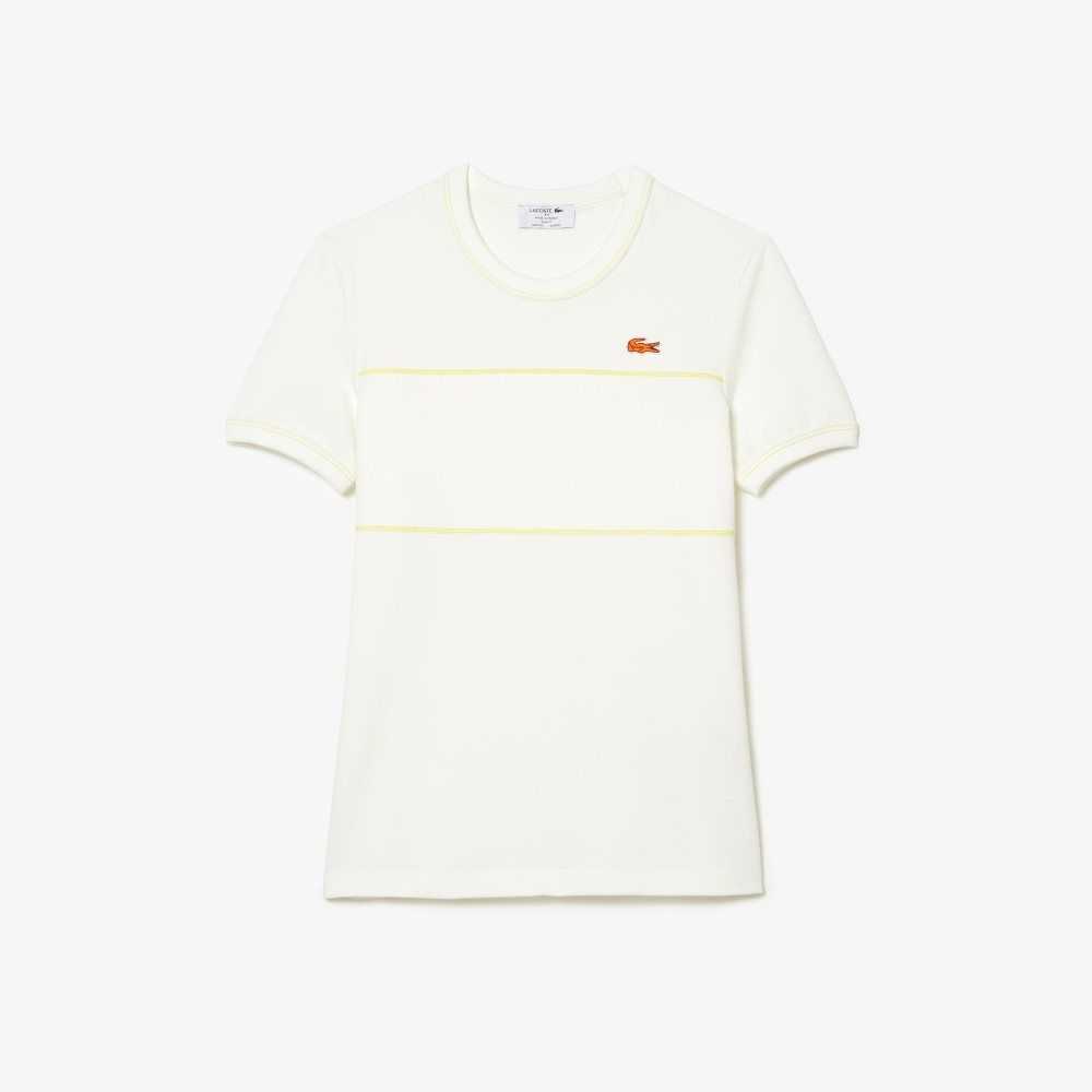 Lacoste Crew Neck French Made Organic Cotton Pique T-Shirt White | JLI-936287