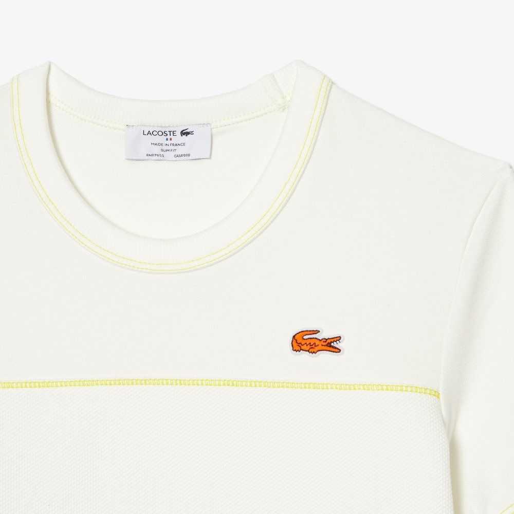 Lacoste Crew Neck French Made Organic Cotton Pique T-Shirt White | JLI-936287