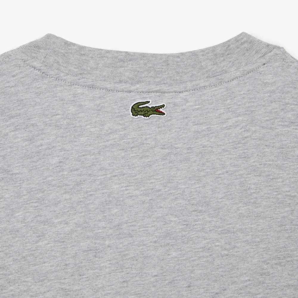 Lacoste Crew Neck Loose Fit Crocodile Print T-Shirt Grey Chine | TPN-705842