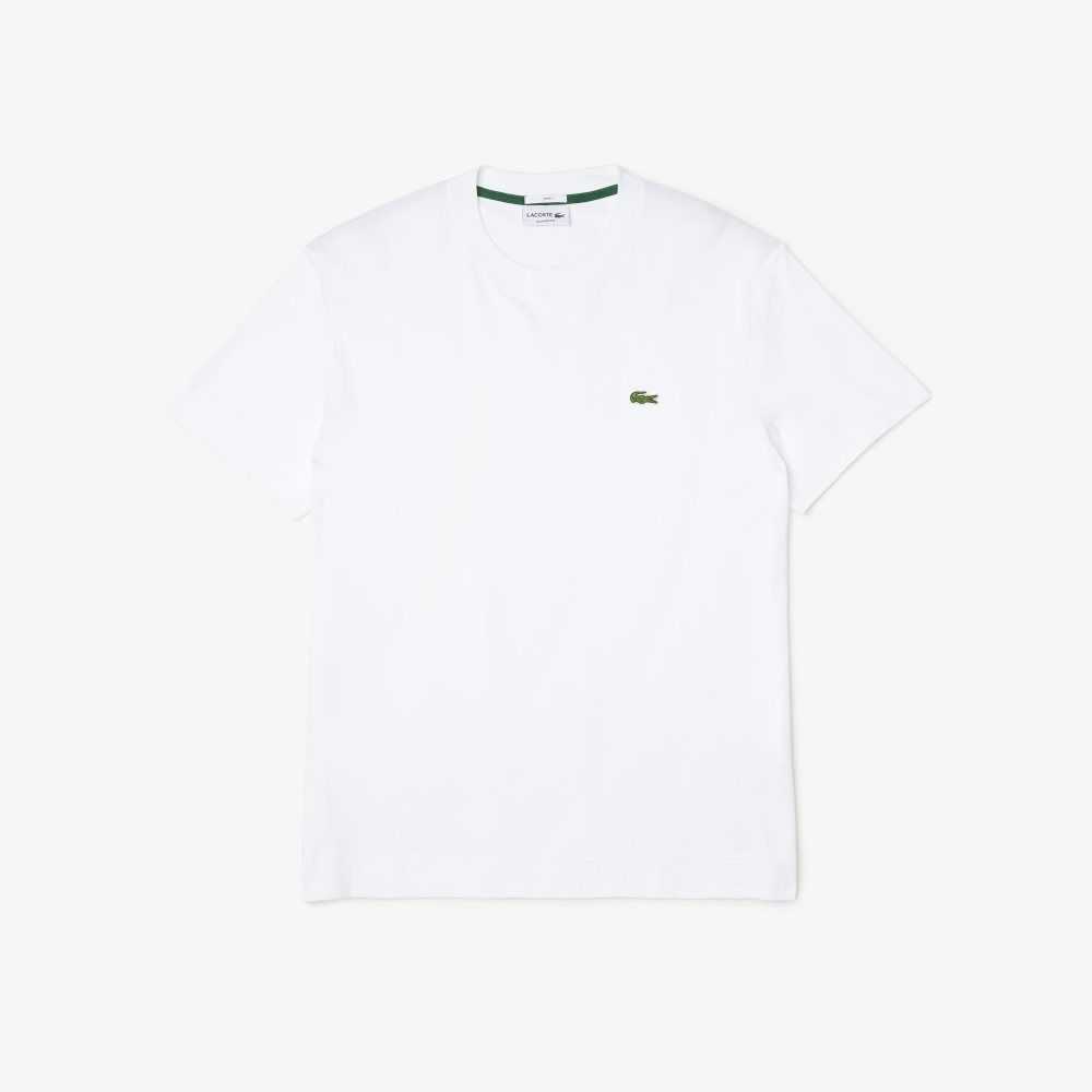 Lacoste Crew Neck Organic Cotton T-Shirt White | GFP-287319