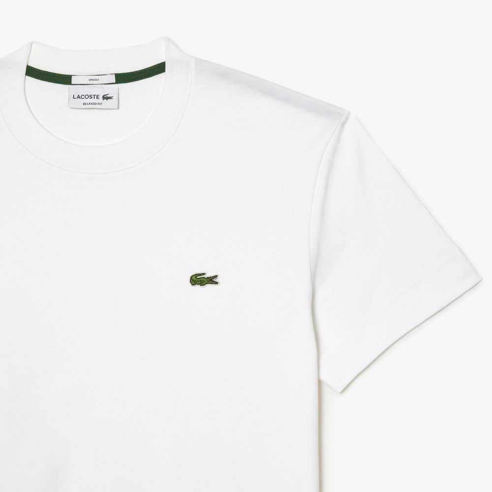 Lacoste Crew Neck Organic Cotton T-Shirt White | GFP-287319