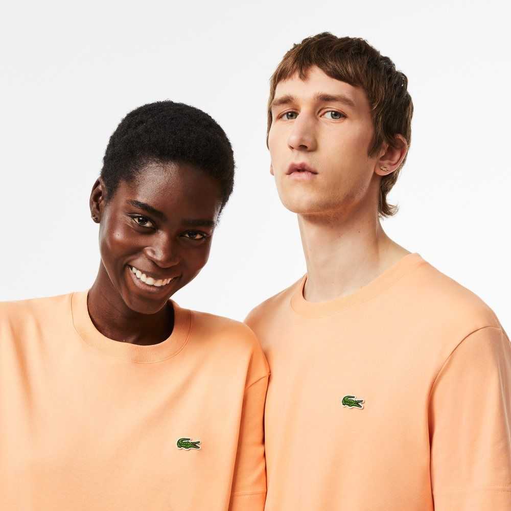 Lacoste Crew Neck Organic Cotton T-Shirt Light Orange | HLS-069351