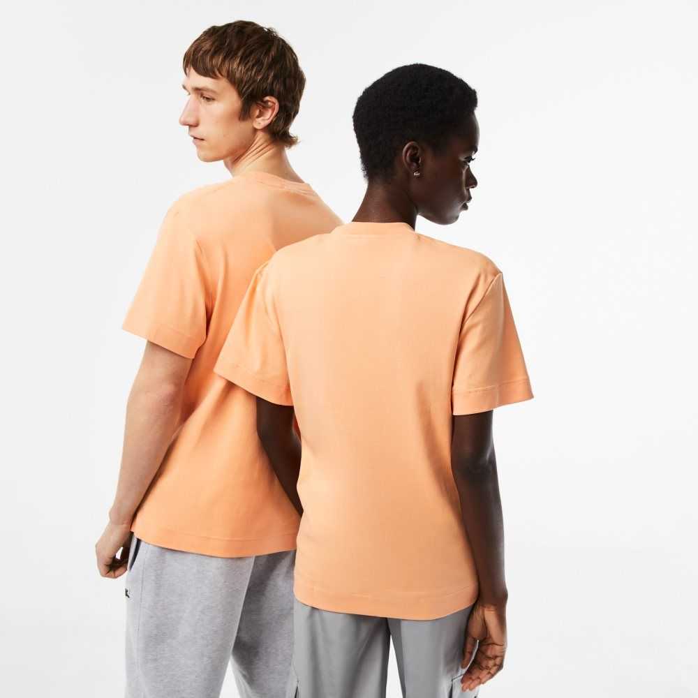 Lacoste Crew Neck Organic Cotton T-Shirt Light Orange | HLS-069351